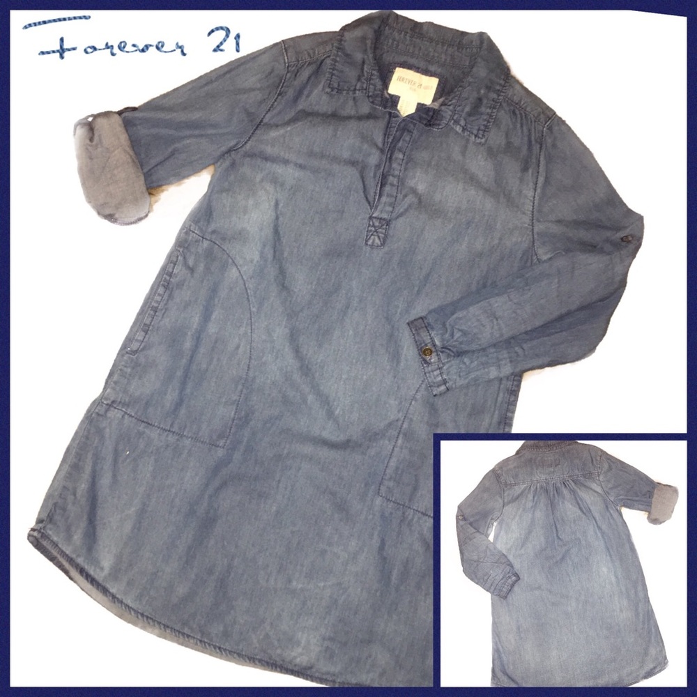 Forever 21 Girl’s Denim Shirt Dress Size 9/10